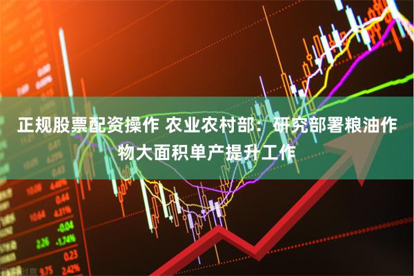 正规股票配资操作 农业农村部：研究部署粮油作物大面积单产提升工作